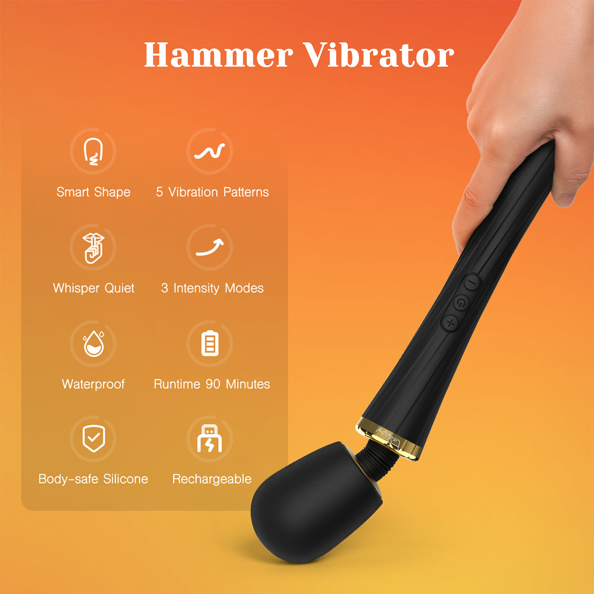 Tracy's Dog - Hammer Wand Clitoral Vibrator (Black)