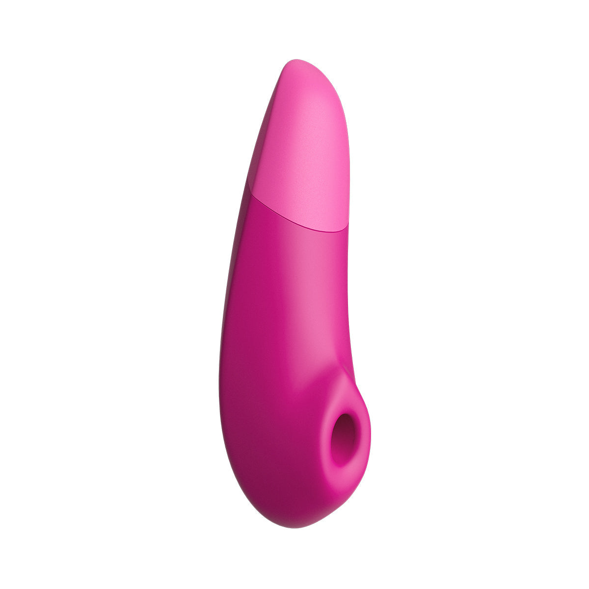 A vibrant pink 2-in-1 clitoral stimulator with a sleek, intuitive design, featuring a gentle curve and rounded head.