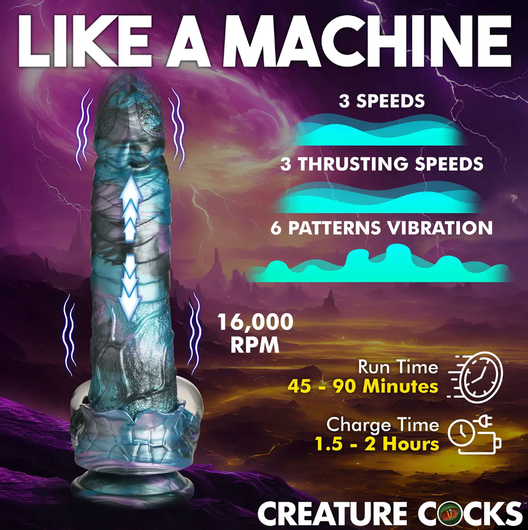 Creature Cocks – Astro-Thrust 9.3” Thrusting Vibrating Dildo