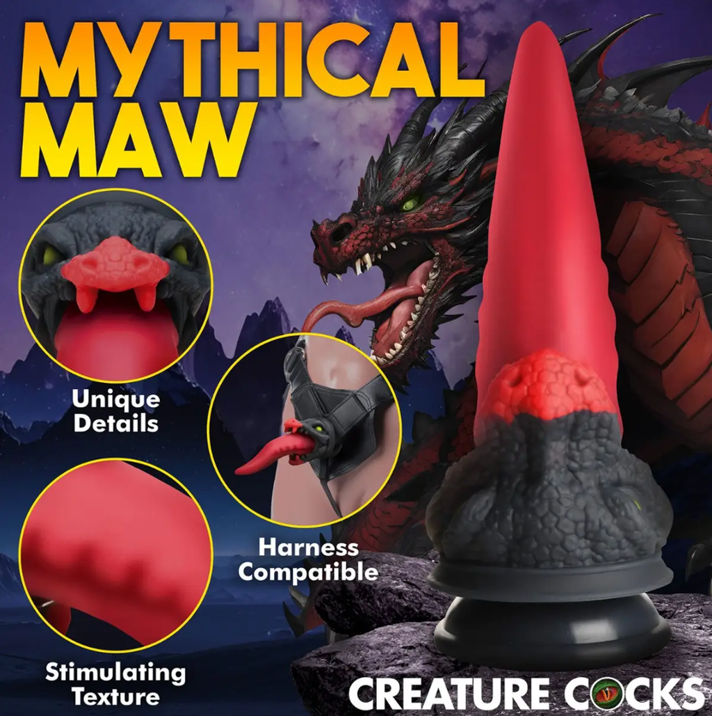 Creature Cocks - Dragon Roar 8.5-inch Silicone Suction Cup Dildo