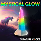 Creature Cocks - Uni Glow-In-The-Dark Rainbow 7.7-inch Silicone Dildo
