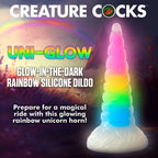 Creature Cocks - Uni Glow-In-The-Dark Rainbow 7.7-inch Silicone Dildo