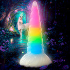 Creature Cocks - Uni Glow-In-The-Dark Rainbow 7.7-inch Silicone Dildo
