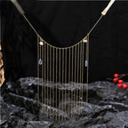 Fee Et Moi - Elegant Gold Chain Face Veil with Crystal Accents