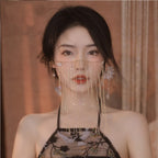 Fee Et Moi - Elegant Gold Chain Face Veil with Crystal Accents