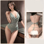 Fee Et Moi - Pure Temptation Sexy Halter Open Back Lingerie Green