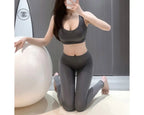Fee Et Moi - Sexy Open Crotch Silk Yoga Pants One Size Gray