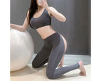 Fee Et Moi - Sexy Open Crotch Silk Yoga Pants One Size Gray