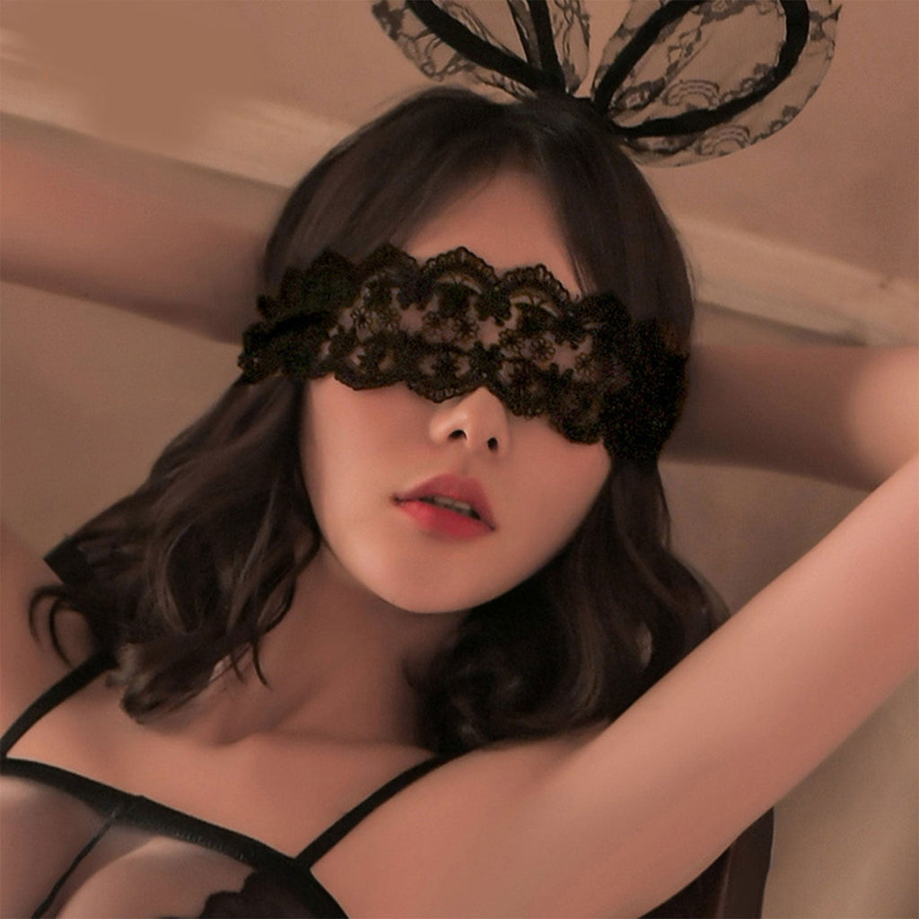 Fee Et Moi - Sexy Mysterious See-Through Lace Eye Mask in Black