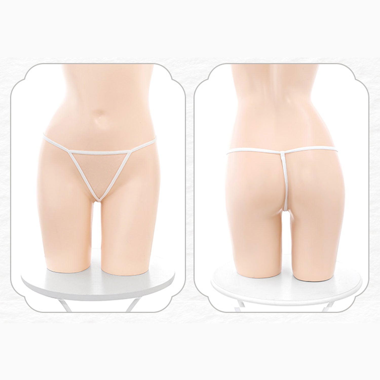 Fee Et Moi - Classy Sheer Floral Lace White Cheongsam Lingerie One Size