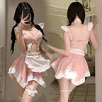 Fee Et Moi - Sweetheart Flirty Maid Fantasy Lingerie Set Pink