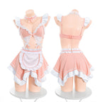 Fee Et Moi - Sweetheart Flirty Maid Fantasy Lingerie Set Pink