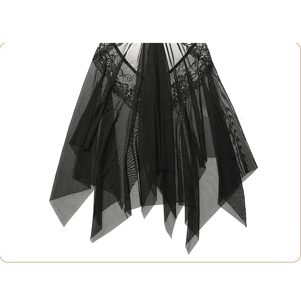 Fee Et Moi - Sheer Elegance Babydoll Black Nightdress One Size