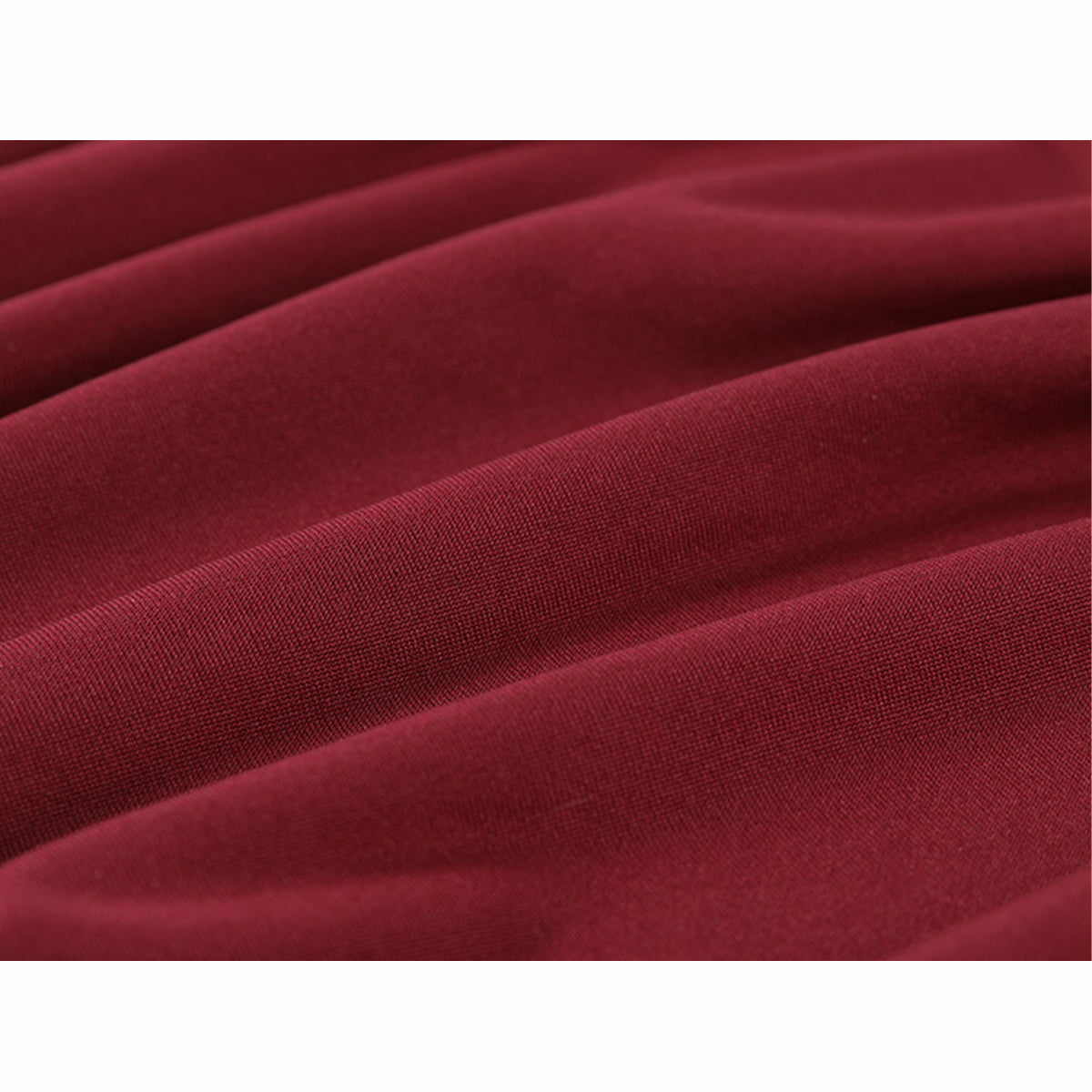 Fee Et Moi – Deep V-Neck Ruched Slip Nightdress Wine Red XL