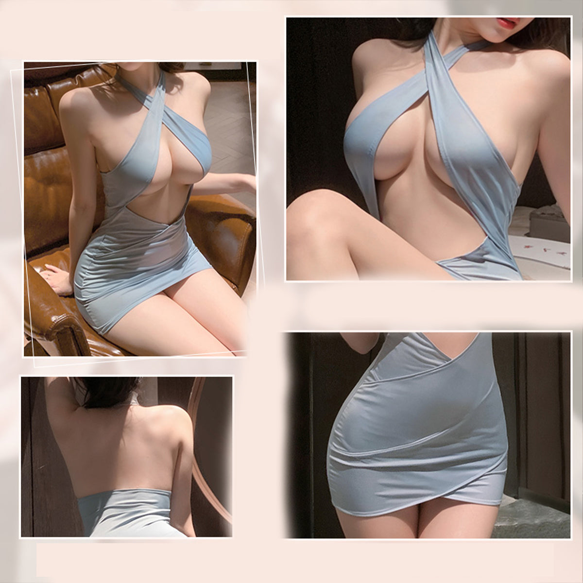 Fee Et Moi - Wild Temptation Cutout Lingerie Dress Blue