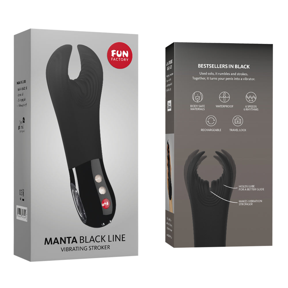 Fun Factory - Manta Rechargeable Vibrating Male Stroker Black
