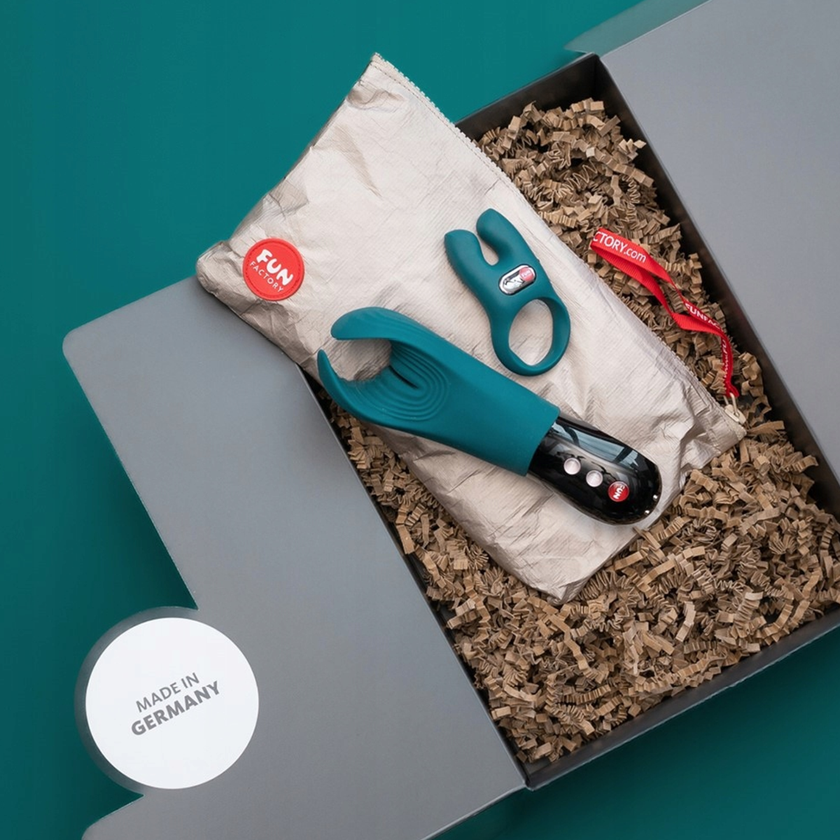 Fun Factory - Next Level Orgasm Box Toy Kit (With Vibrating Masturbator, Cock Ring, and Discreet Toybag Storage)