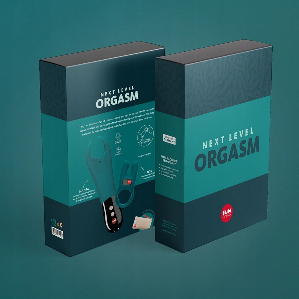 Fun Factory - Next Level Orgasm Box Toy Kit (With Vibrating Masturbator, Cock Ring, and Discreet Toybag Storage)