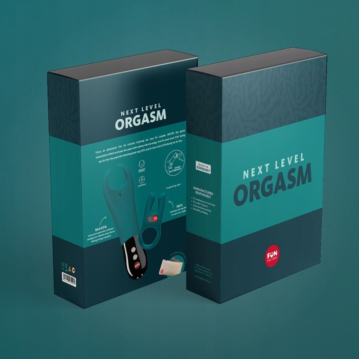 Fun Factory - Next Level Orgasm Box Toy Kit (With Vibrating Masturbator, Cock Ring, and Discreet Toybag Storage)