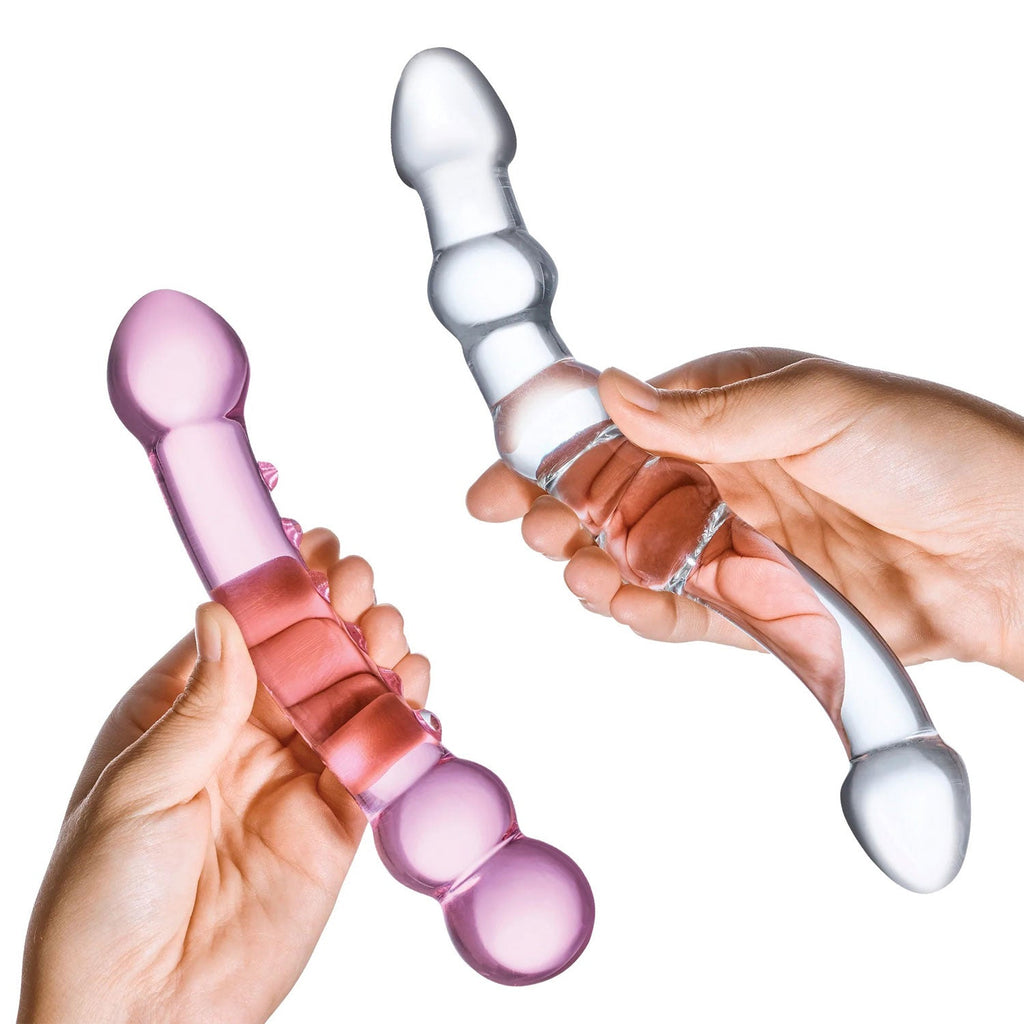 Glas - 2 Piece Double Pleasure Double-Ended Glass Dildo Set