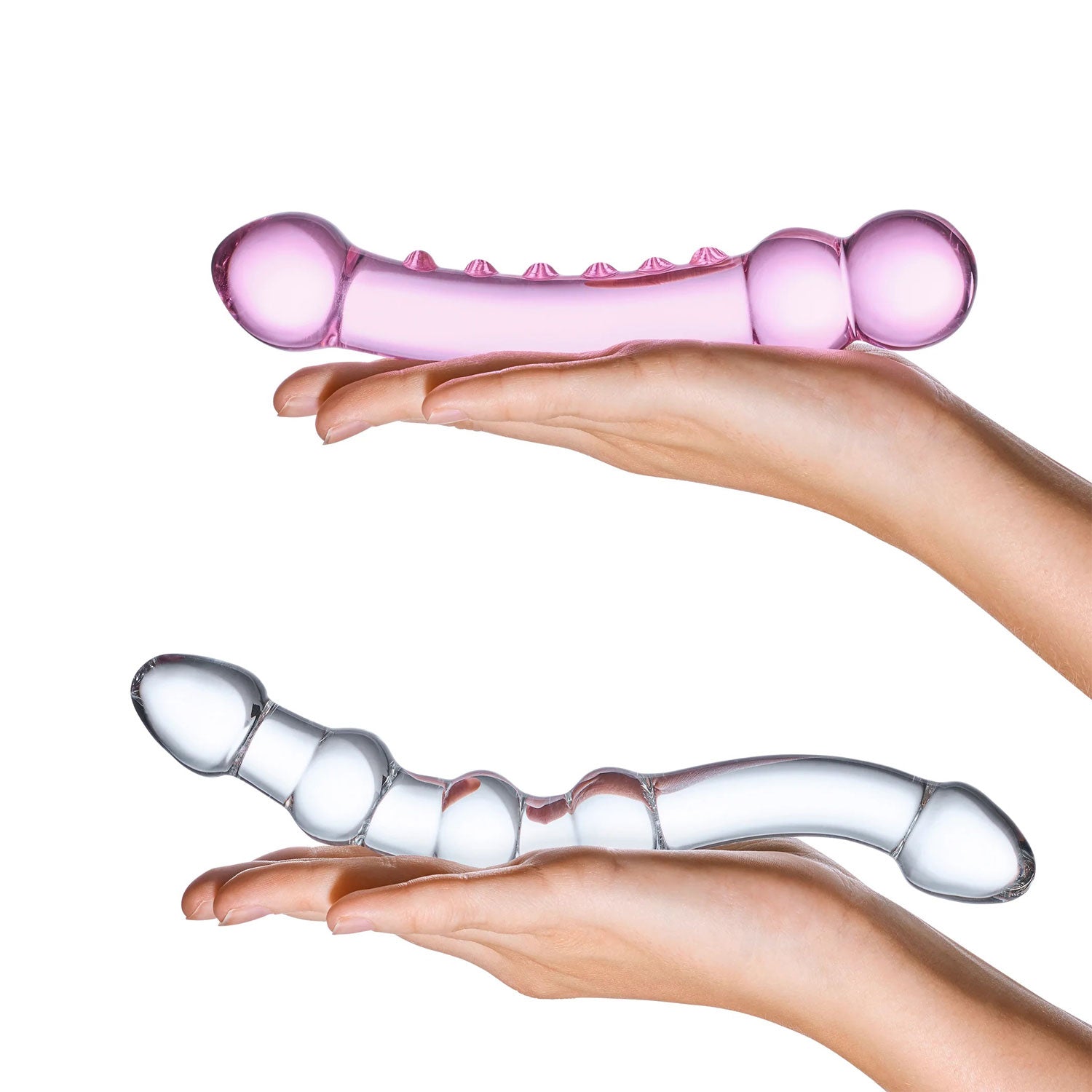 Glas - 2 Piece Double Pleasure Double-Ended Glass Dildo Set