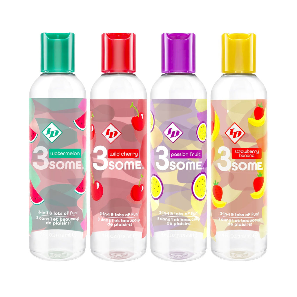 ID Lube - 3Some Strawberry Banana Flavoured 3-in-1 Lubricant 118ml
