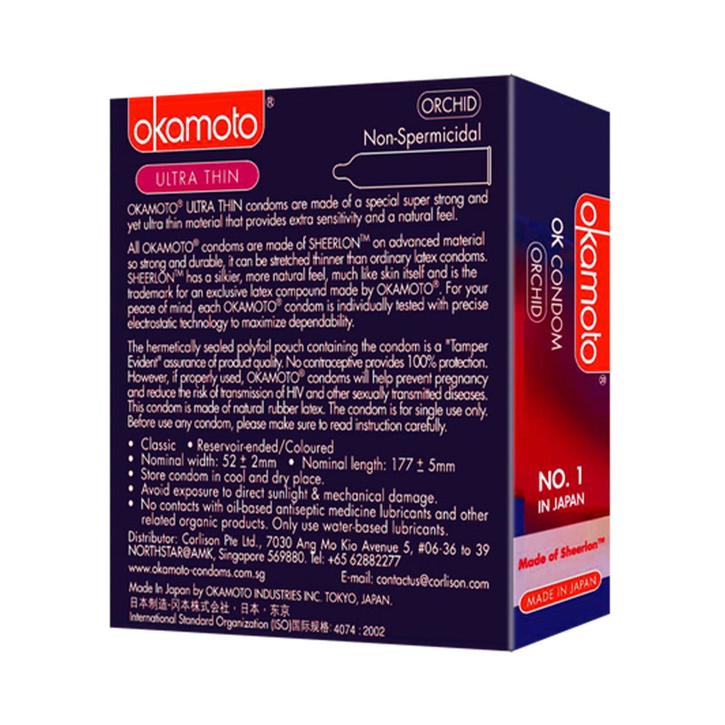 Okamoto Orchid – Ultra Thin Luxury Condoms (3 Pack)