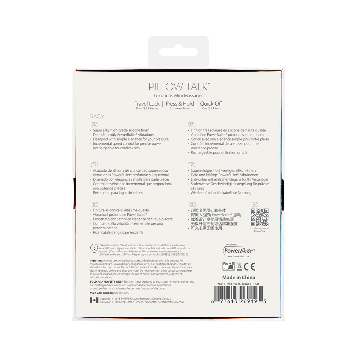 Pillow Talk - Racy Mini Clitoral Massager (Teal)