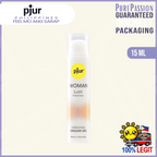 Pjur Woman Lust Intense product packaging with branding and product details on a white background.