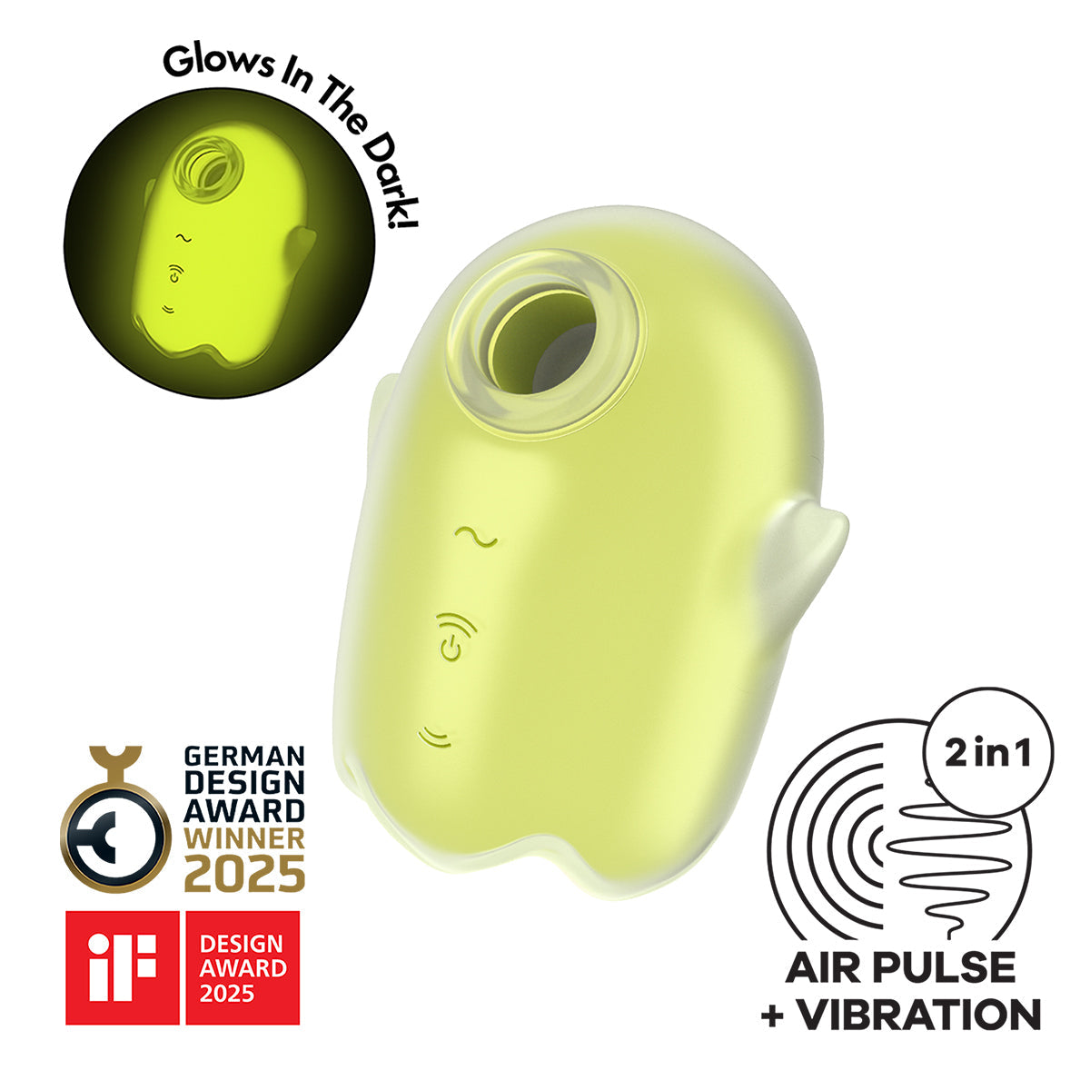 Satisfyer - Glowing Ghost Double Air Pulse Clitoral Vibrator Yellow