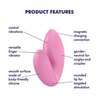 Satisfyer - Love Riot Silicone Finger Vibrator Pink
