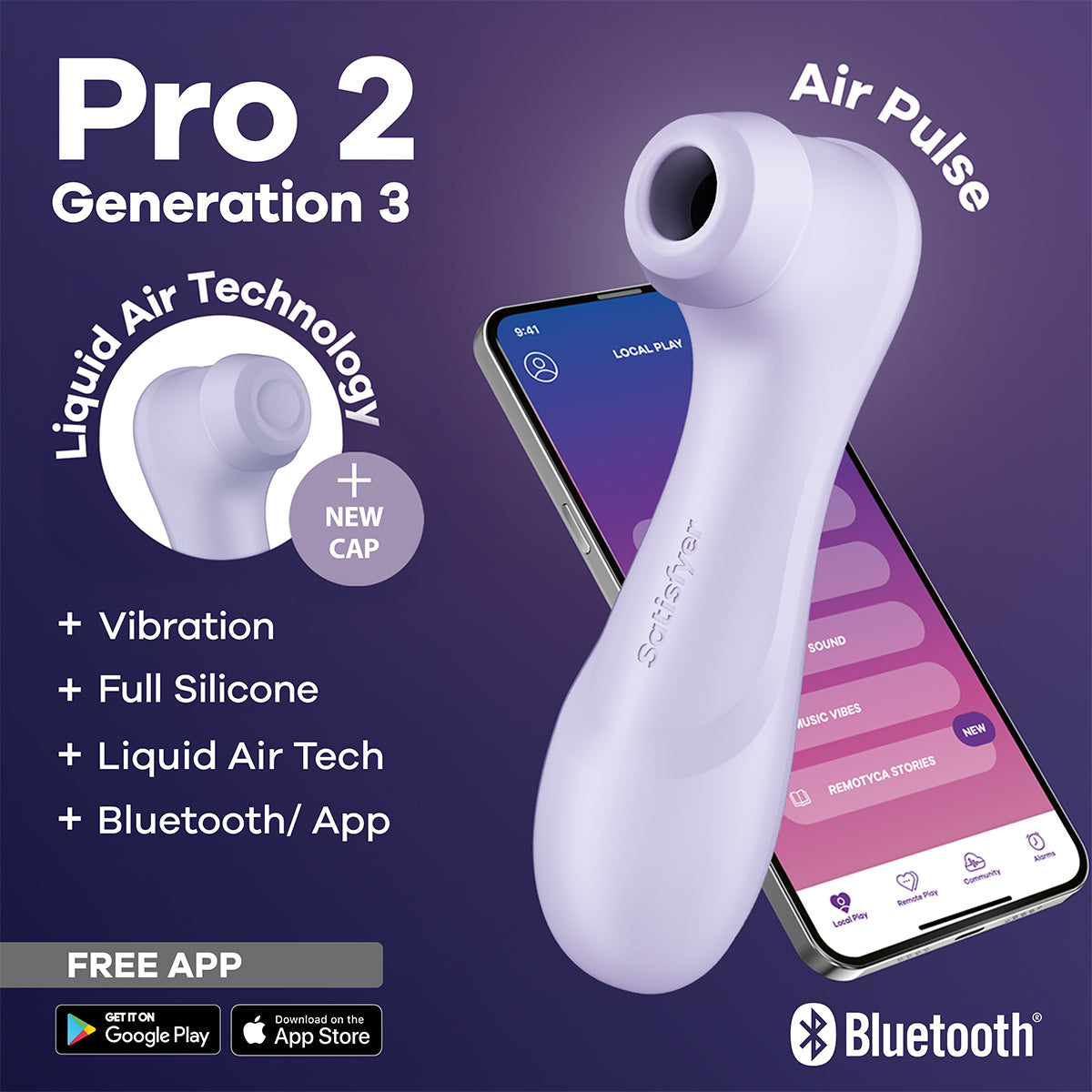 Satisfyer - Pro 2 Generation 3 App-Controlled Clitoral Vibrator Purple