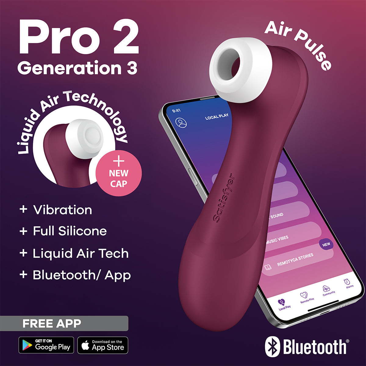 Satisfyer - Pro 2 Generation 3 App-Controlled Clitoral Vibrator Red