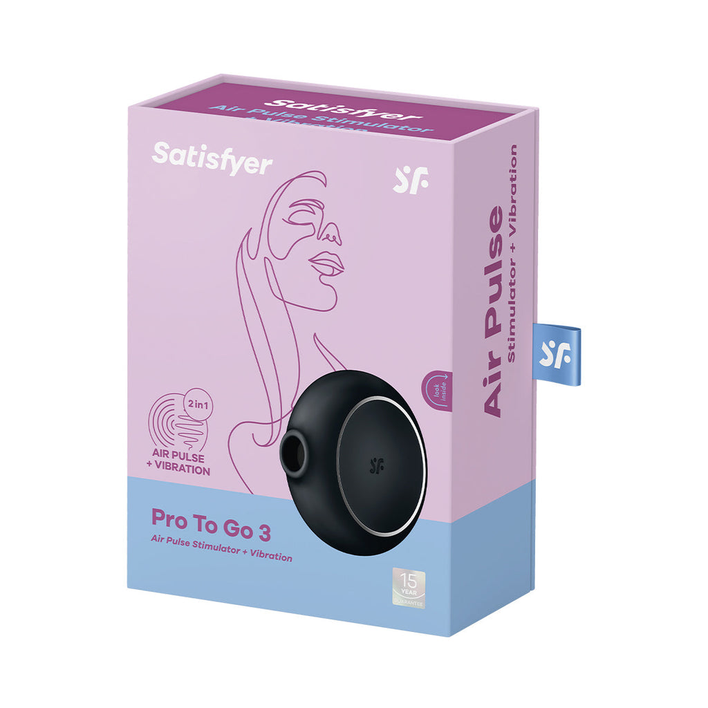Satisfyer - Pro To Go 3 Double Air Pulse Clitoral Vibrator Black