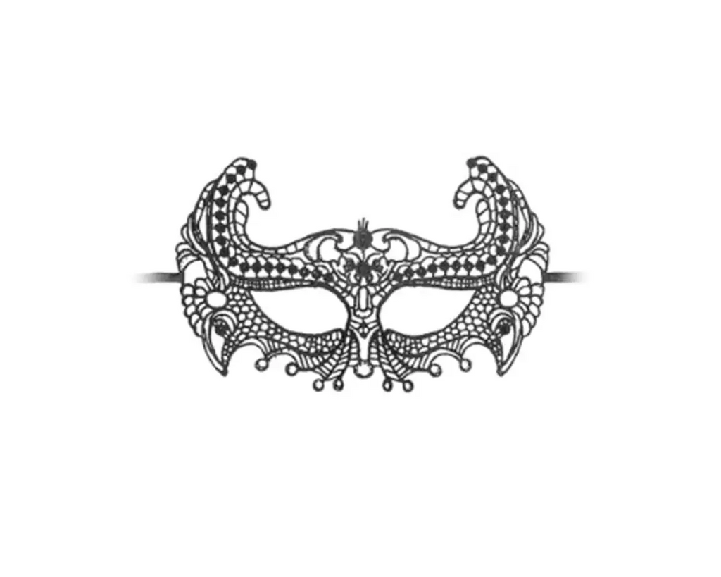 Ouch Black and White - Lace Eye Mask Empress Black