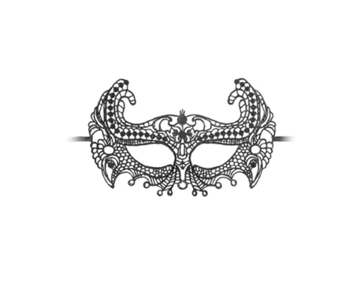 Ouch Black and White - Lace Eye Mask Empress Black