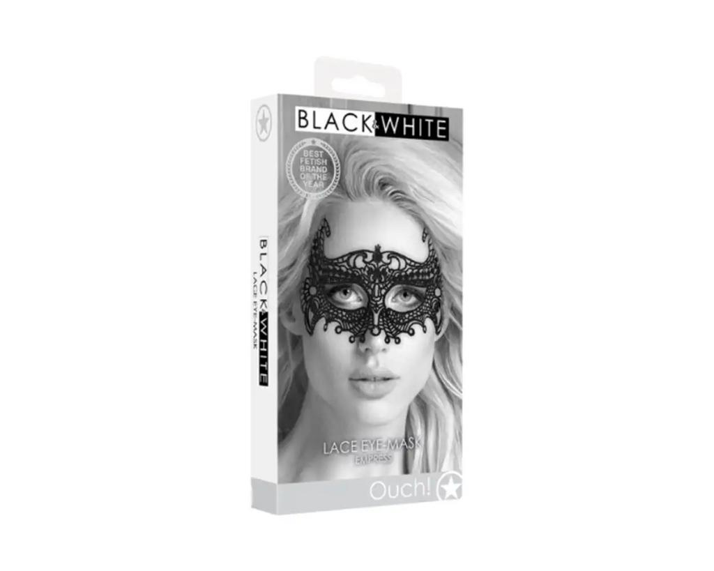 Ouch Black and White - Lace Eye Mask Empress Black