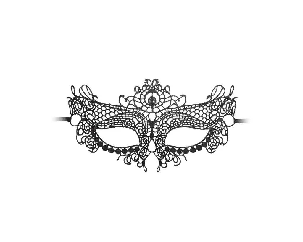 Ouch Black and White - Lace Eye Mask Queen Black