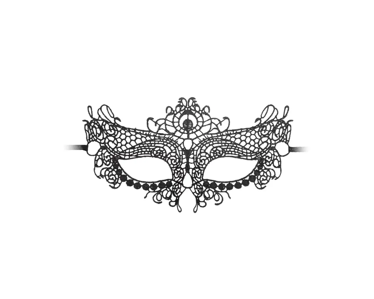 Ouch Black and White - Lace Eye Mask Queen Black