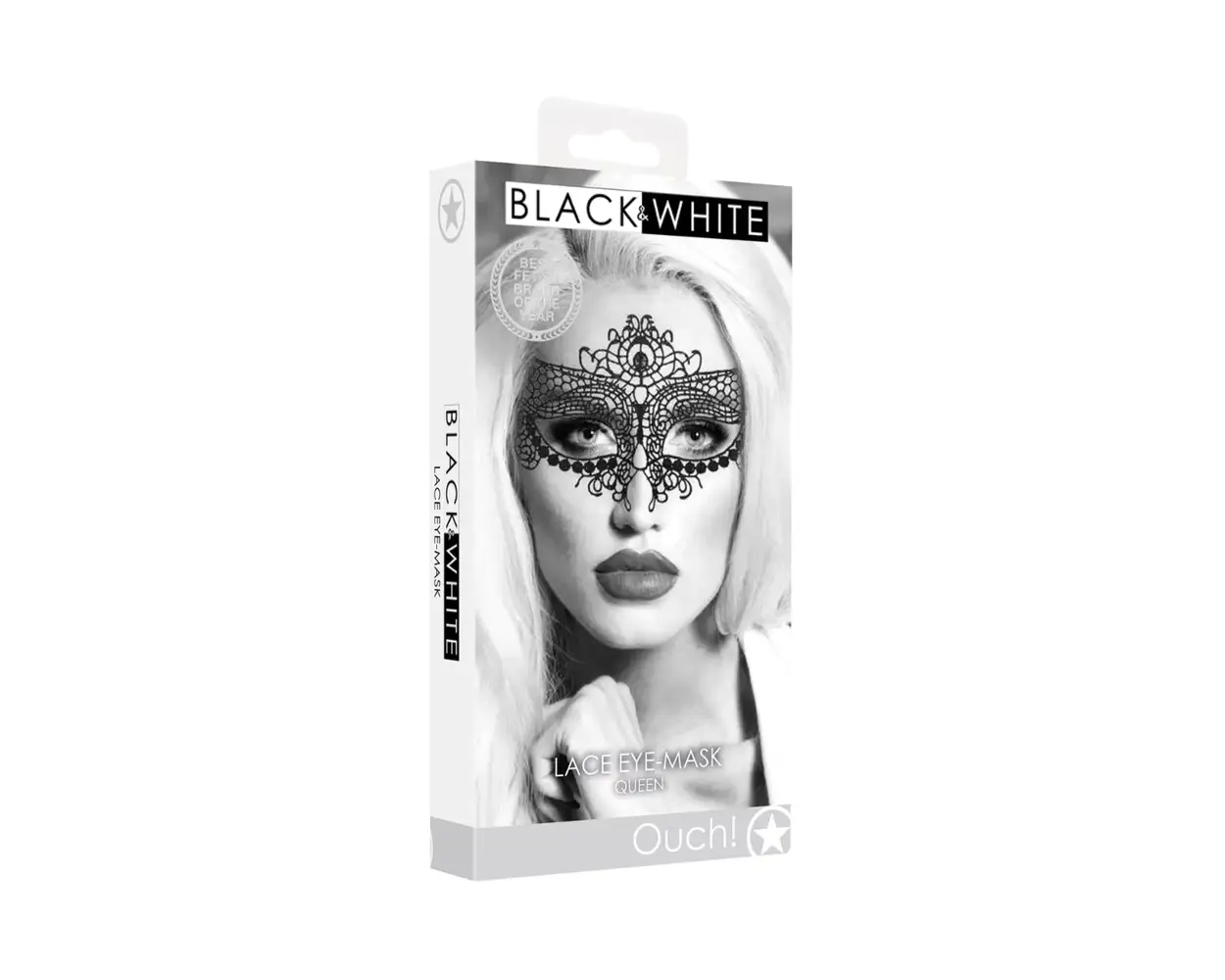 Ouch Black and White - Lace Eye Mask Queen Black
