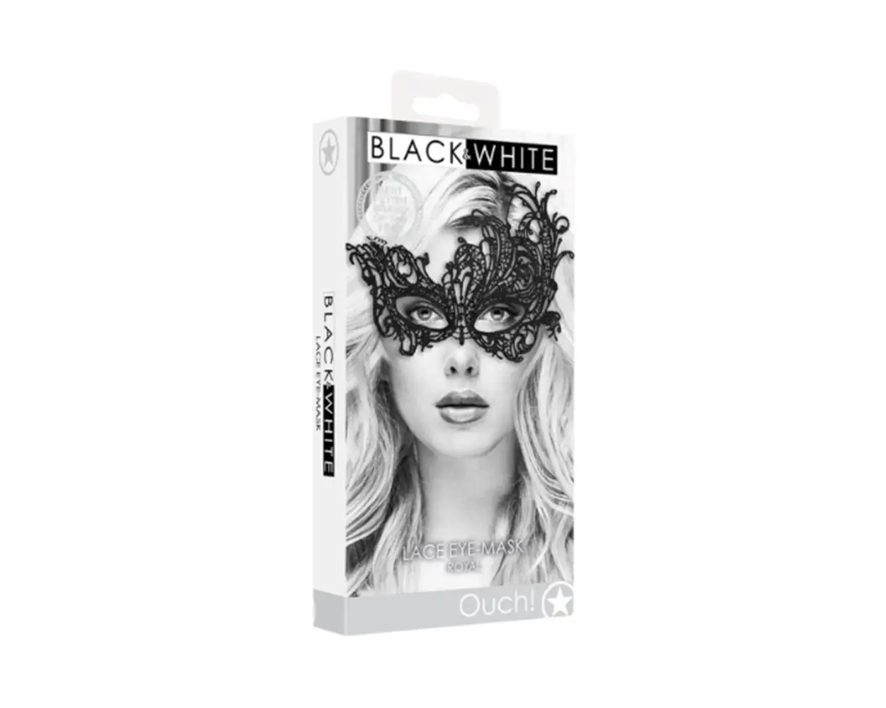 Ouch Black and White - Lace Eye Mask Royal Black