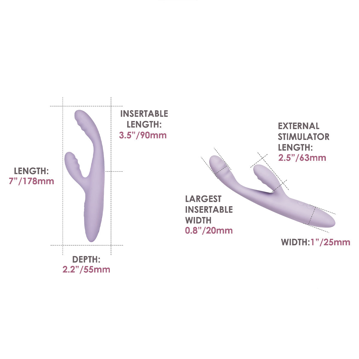 Svakom - Cici+ 2 App-controlled Slim Rabbit Vibrator Pastel Lilac