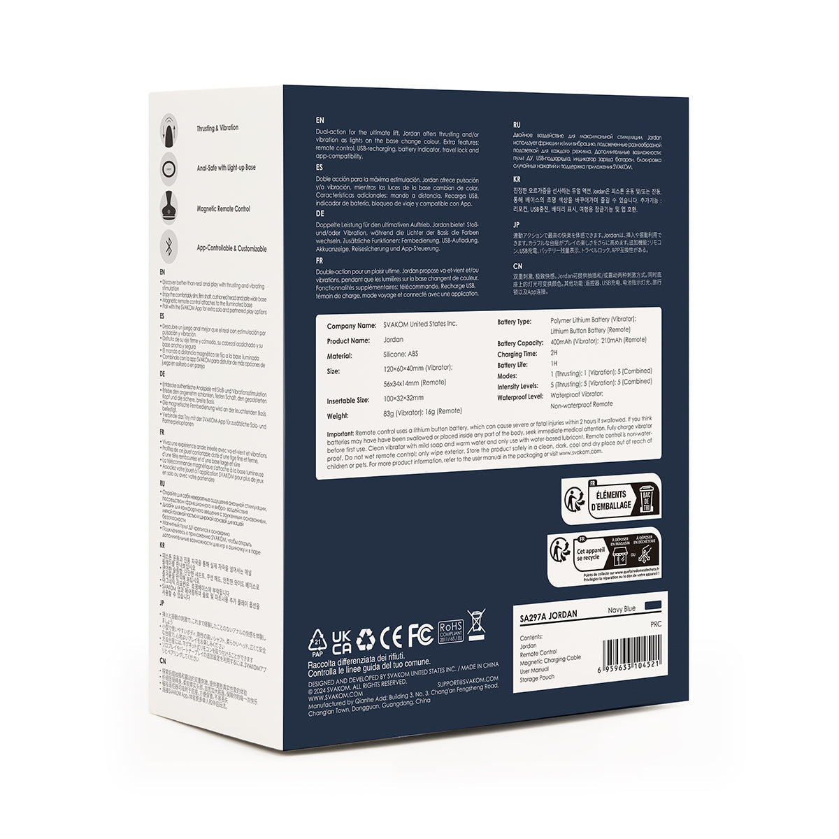 Svakom - Jordan App-Controlled Thrusting Anal Vibrator with Remote