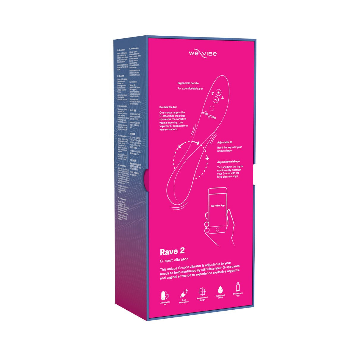 We-Vibe - Rave 2 App-Controlled Silicone G-Spot Vibrator Bold Pink